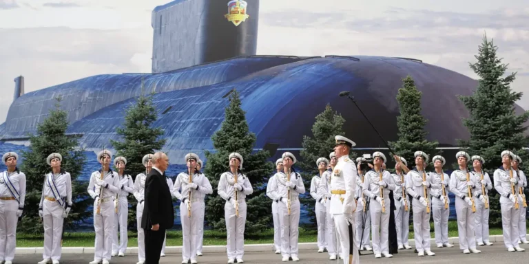 Russia Replaces Big Navy Day Warship Lineup With Poster of Submarine