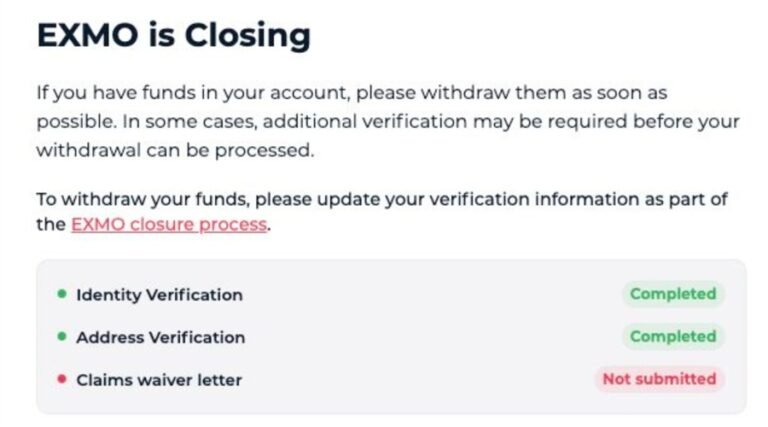 EXMO Pulls the Plug: Sanctioned Crypto Exchange Winds Down, Leaves Users Holding IOU Tokens