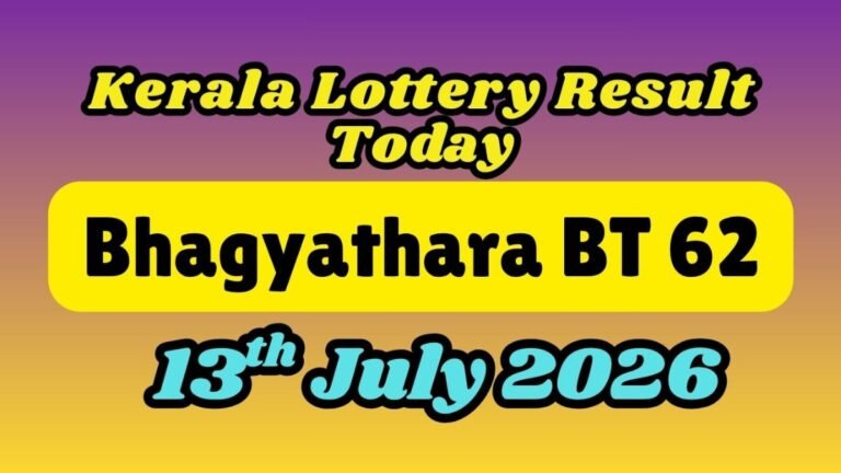 Kerala Lottery Results Today, 16-07-2026; Bhagyathara BT 62 Results ANNOUNCED; Find Out The 1st Prize Winner