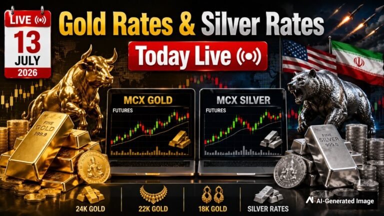 Gold Rates & Silver Rates Today, 13-07-2026 LIVE: Bloodbath In Precious Metals After US-Iran Strikes, MCX Gold & Silver Price Continues To Crash As COMEX Gold Falls 2%; Know 24K, 22K, 18K Gold Prices