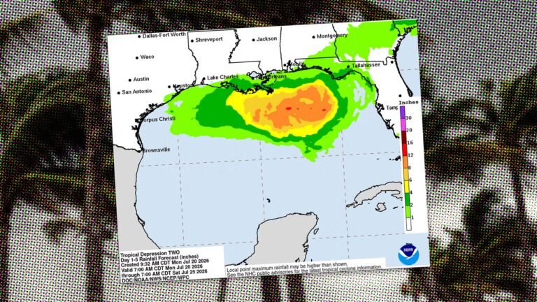 Will the Gulf Coast tropical depression turn into storm Bertha? Here’s the forecast from NOAA’s hurricane tracker