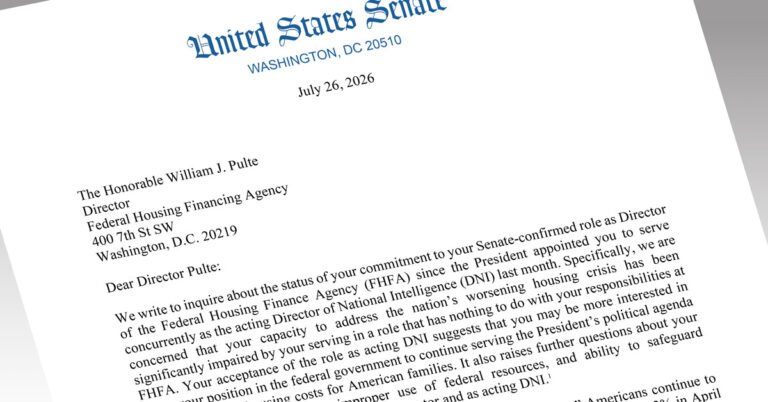 Pulte faces senators’ scrutiny over housing duties while serving as acting DNI